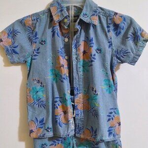 OshKosh B'gosh Rare Vintage Hawaiian Chambray Set, 3T